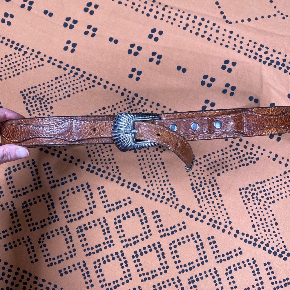 Brown Leather 3D Western Belt Size 37.5”